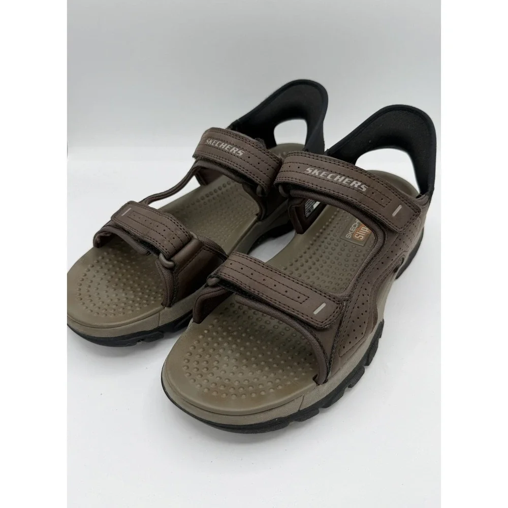 Skechers Tresmen Reece Slip In Men's Sandals Chocolate Brown SN205289 Size 9